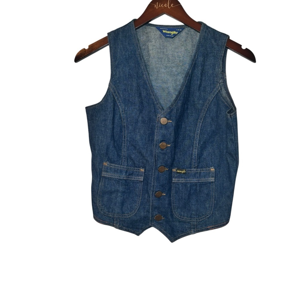 Vintage Wrangler Denim Vest with Pockets USA Size L (14-16)